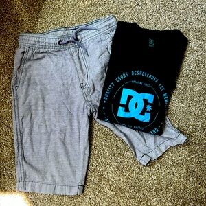 DC BOYS SHIRT M / UNION BAY SHORTS 7/8
